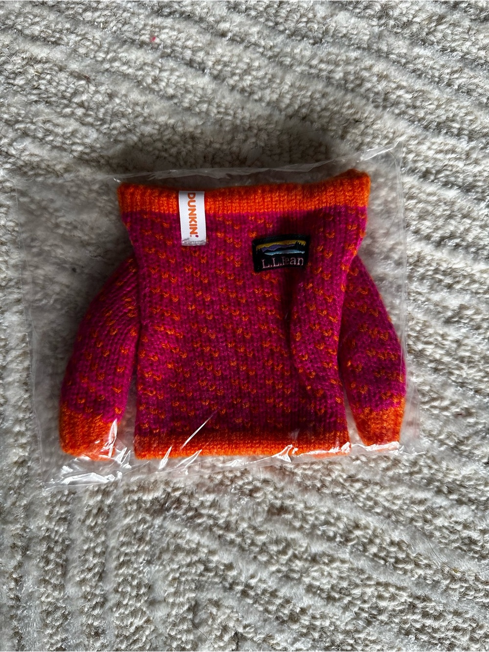 L.L. Bean Fuchsia and Orange Knit Cozy Mug Sweater